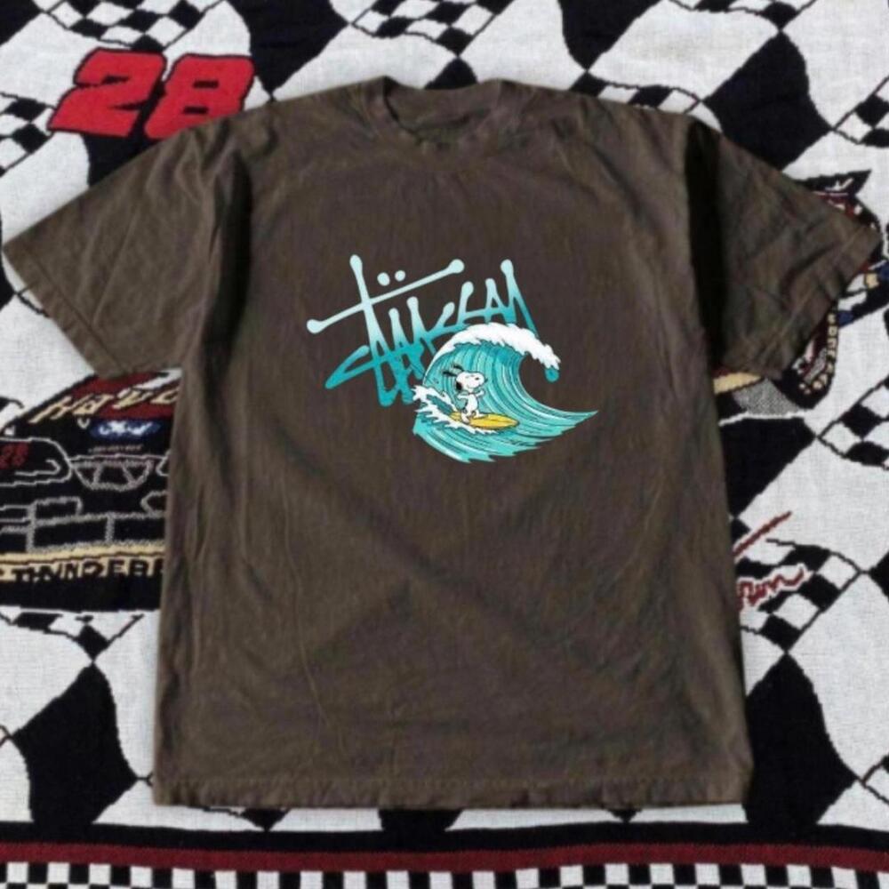 Gildan Men Brown T-Shirt Stussy Brown Surf Tee